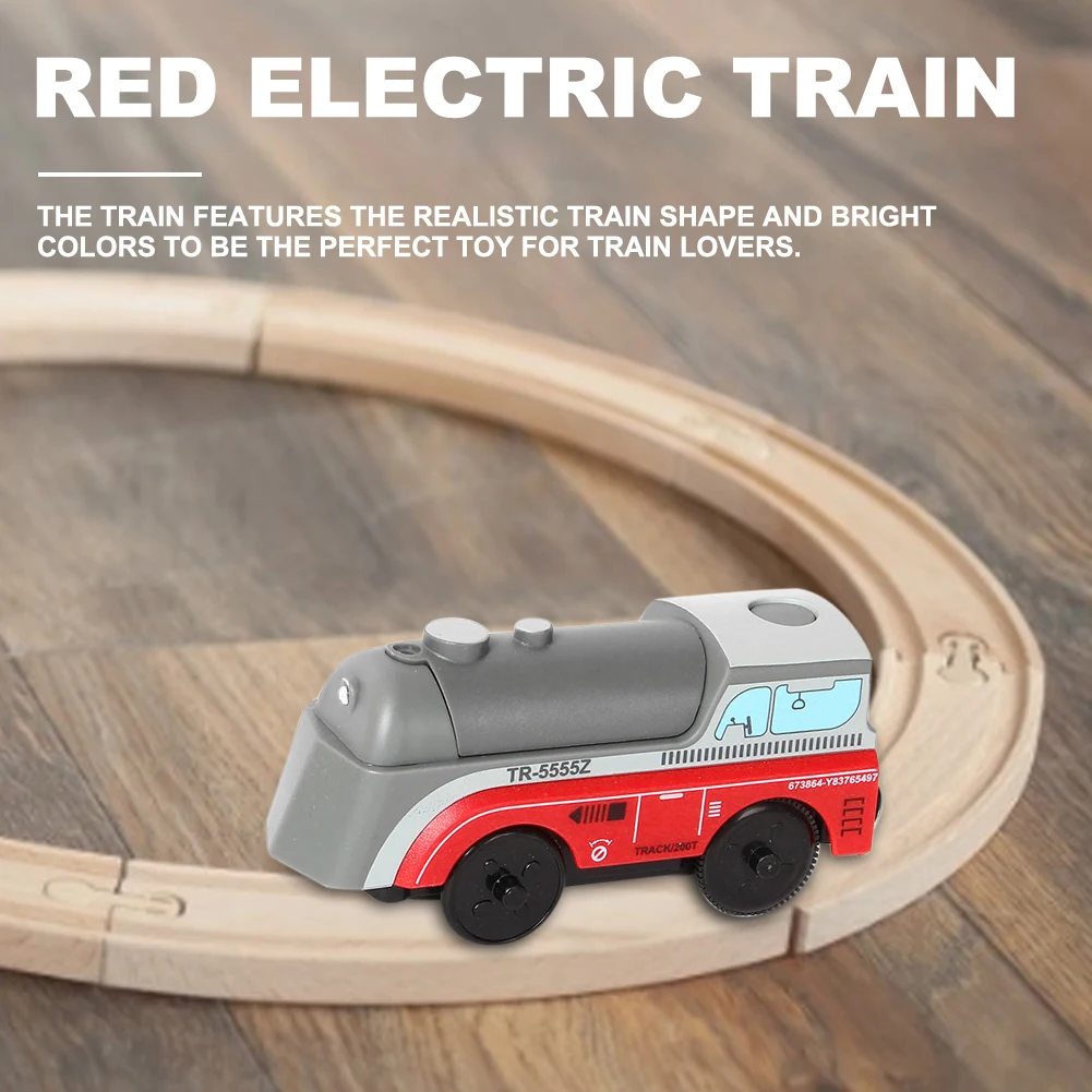 Tren de velocidad multifuncional para niños, tren eléctrico de madera con motor alimentado por batería, Compatible con pista de madera BRIO