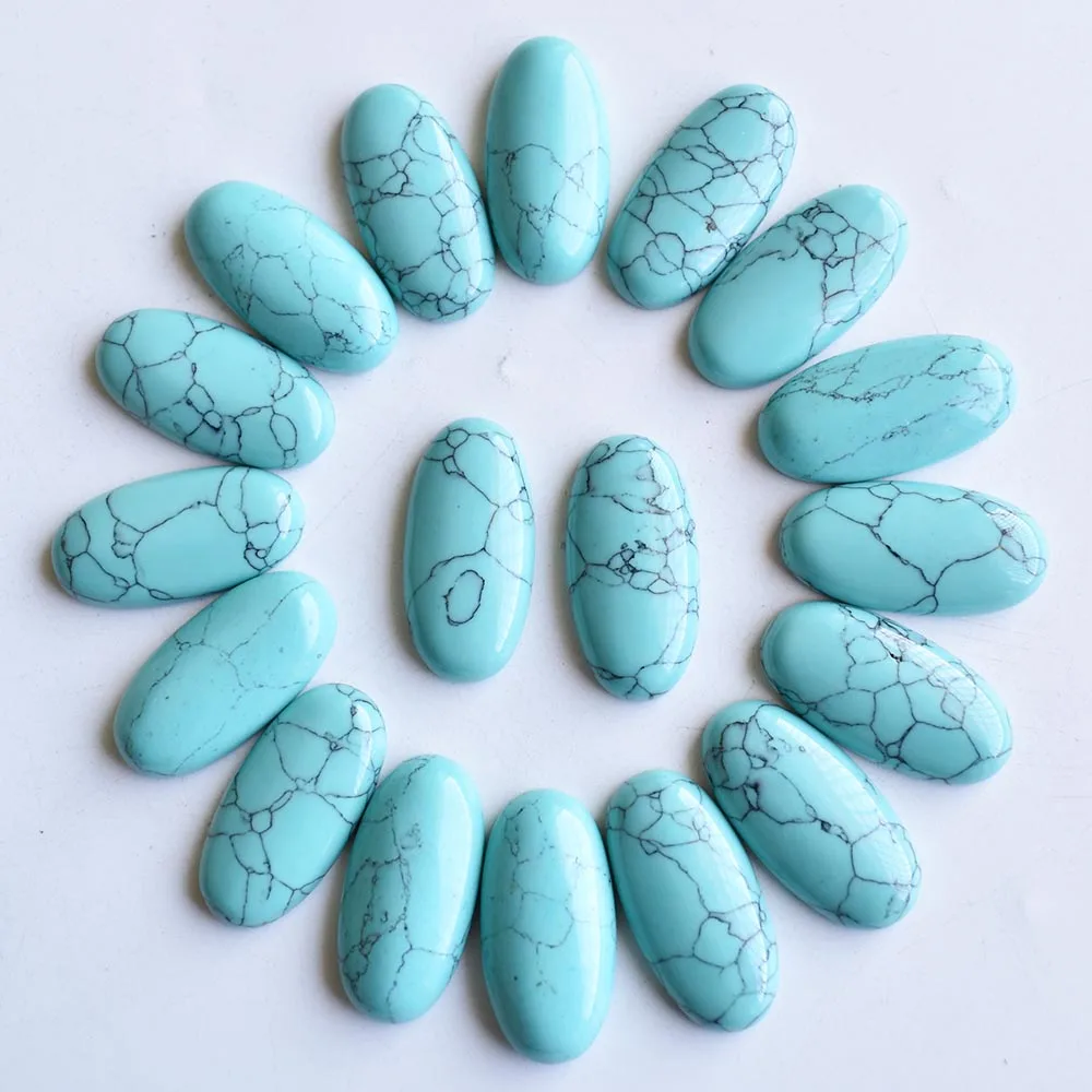 

Wholesale 20pcs/Lot good quality Turquoises oval shape cab cabochons for Jewelry Accessories beads 15x30mm free shipping