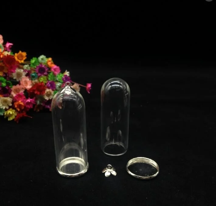 

300 pcs 50*18mm round tube shape glass vials with classic tray cover can be used as pendants car hanging gifts DIY accessories