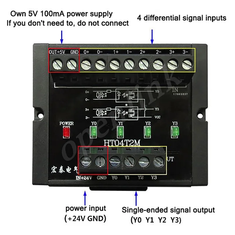 Imagem -05 - Diferencial de ou Canais ao Conversor Push-pull do Sinal Pnp Npn de Htl Ttl para o Codificador Aos Contadores 2mhz 5v 24v do Plc