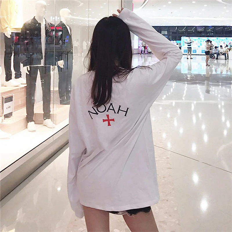 

High Street Oversize NOAH Core Logo T Shirt Men Women Cotton Hip-Hop Top Tees Classic Logo Printing NOAH Long Sleeve T-Shirt