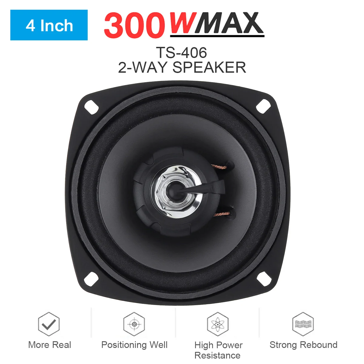 Altoparlante Stereo per auto da 1 pezzo 4 5 pollici 300W Audio a 2 vie per auto HiFi musica suono altoparlante coassiale suono automobilistico a