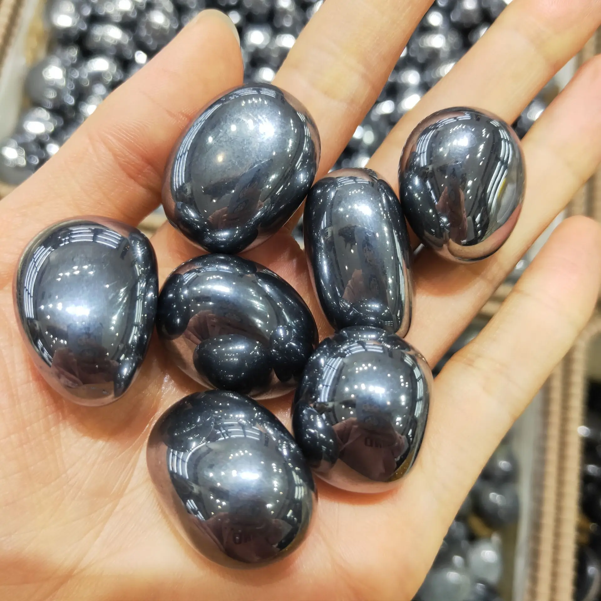 Natural Titanium Hertz Stone Tumbled Polished Gravel Healing Chakra Reiki Energy Collection As Gift