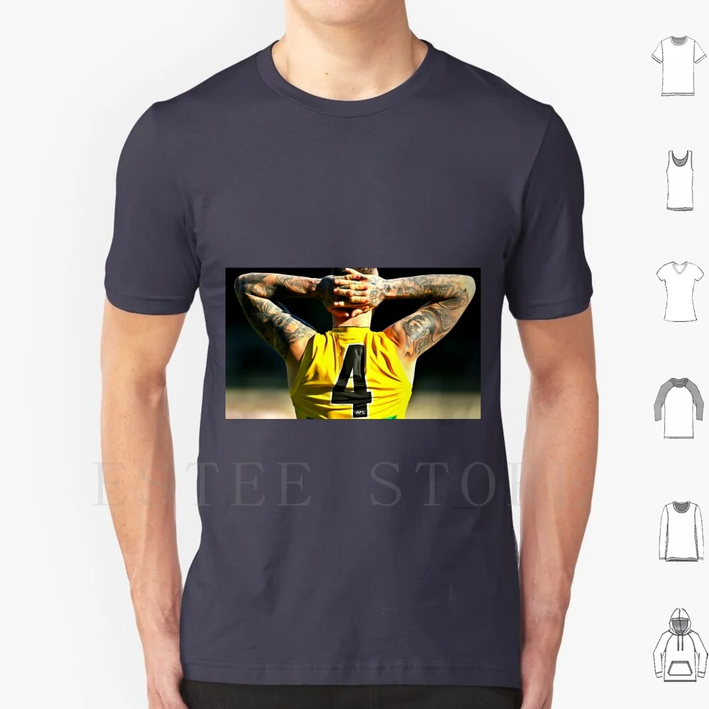 T-shirt poussiéreux hommes coton 6xl poussiéreux Dustin Dustin tatouage tatouages Richmond Richmond tigres tigres Tiges Afl Premiership Premiers