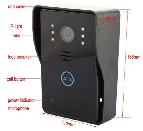 5 languages One to Two Video Doorphone 220V Home Wireless Doorbell Video Intercom Door Phone Infrared Night Vision Home Security