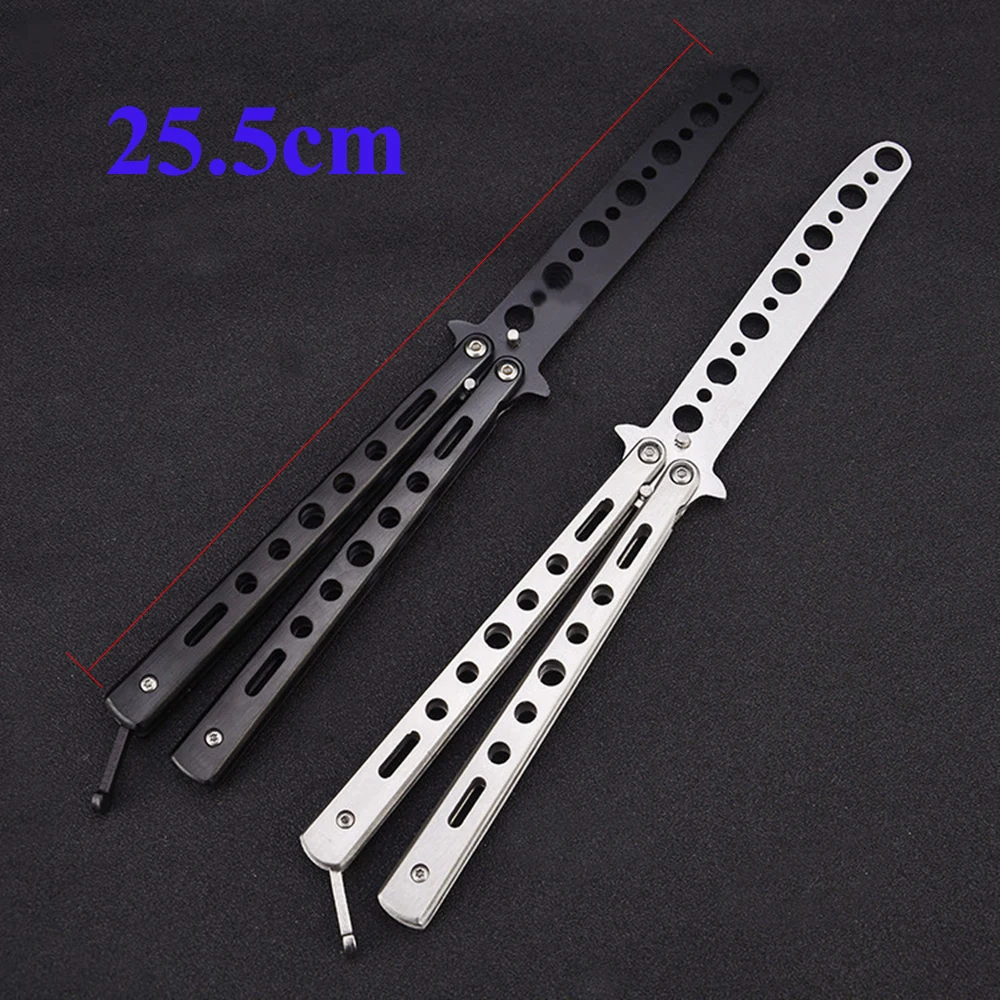 1 Đồng Hồ Thép Không Gỉ Dao Bướm Balisong Tập Lược Huấn Luyện Đào Tạo Mờ Dụng Cụ
