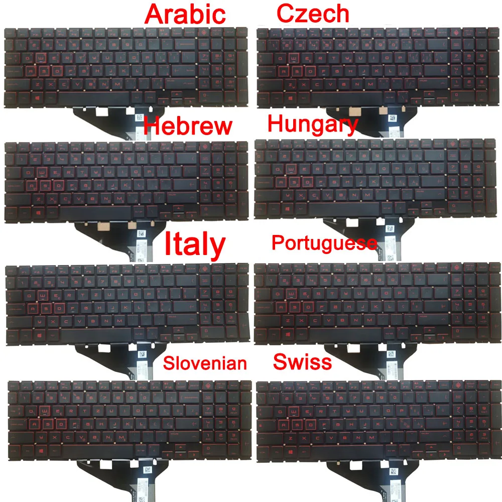 

New For HP 15-DH 15-DC TPN-C144 Q211 AR Arabic/CZ Czech/HB Hebrew/HU Hungary/it Italy/PO Portuguese/SV Slovenian/Swiss Keyboard