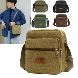 Men's Messenger Bag Crossbody Shoulder Bags Men Small Sling Pack For Work Business Waterproof Canvas Packs Satchel Handbags Male