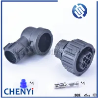 Conector automático sellado con enchufe del sensor de velocidad del odómetro de 4 pines 1-967325-1 con funda de cable 965786-1/965783-1 para HOWO A7 redondo