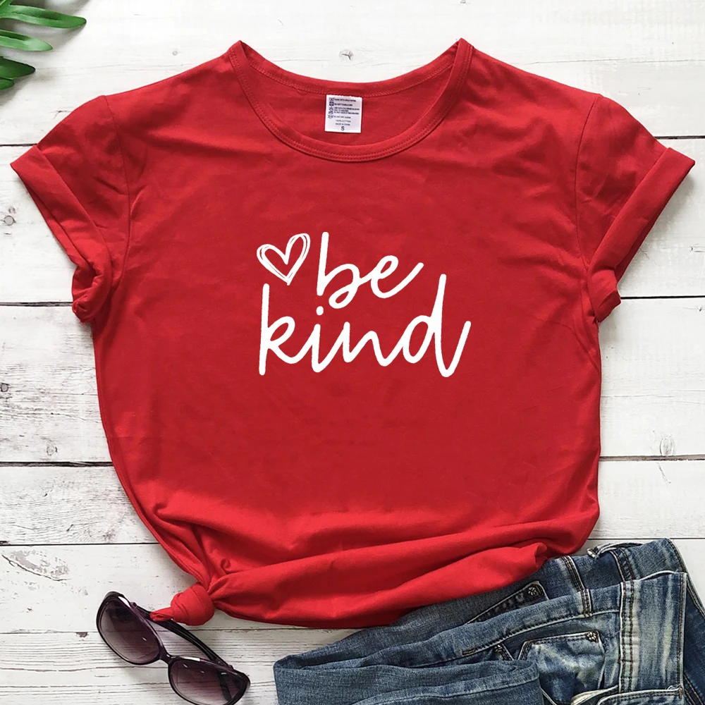 

Casual 90s Graphic Motivational Kindness Tee Top Be Kind Heart Printed T-shirt Scripture Women Christian Jesus Tshirt