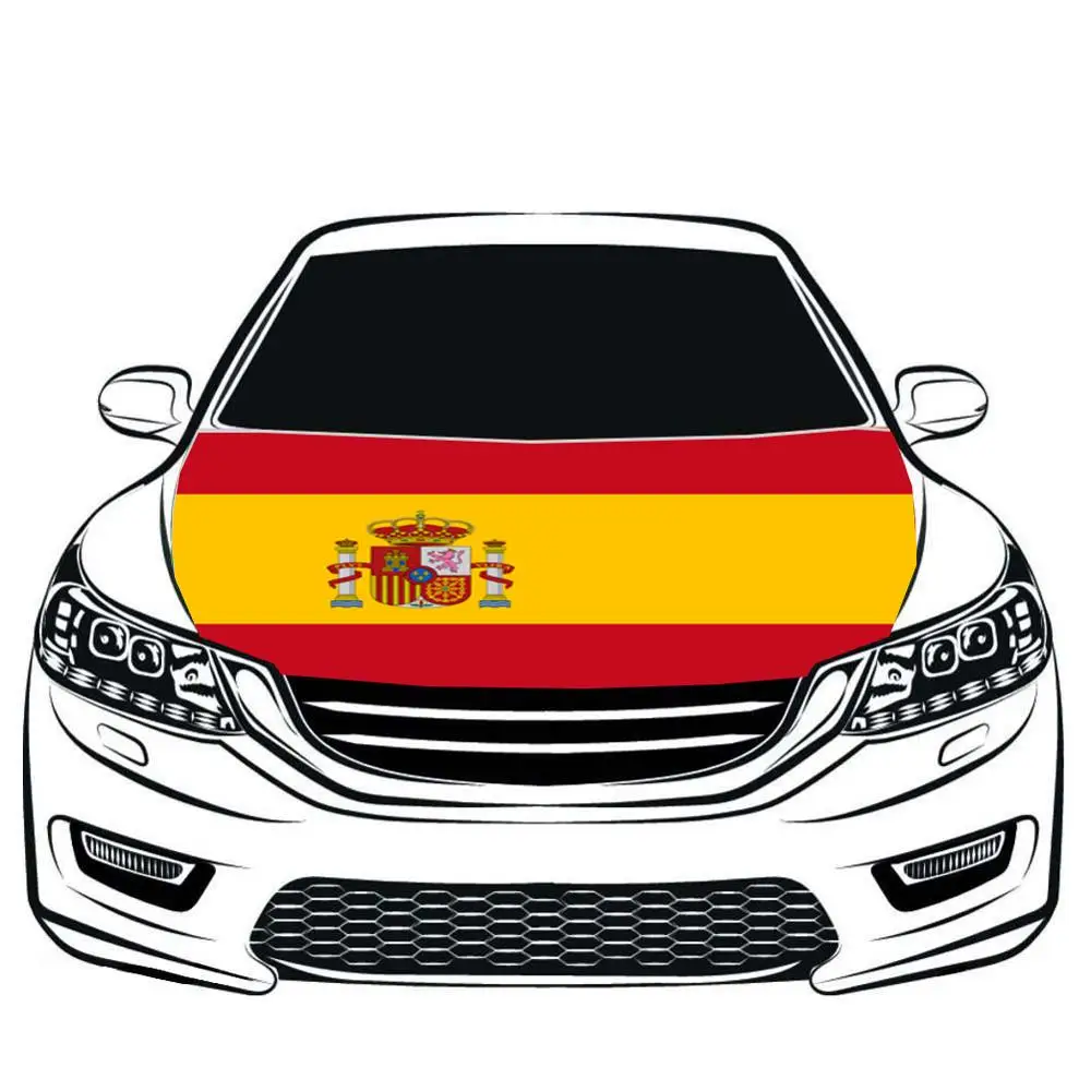 MORNIGN custom flag Spain flag car hook cover flag car enginee cover flag