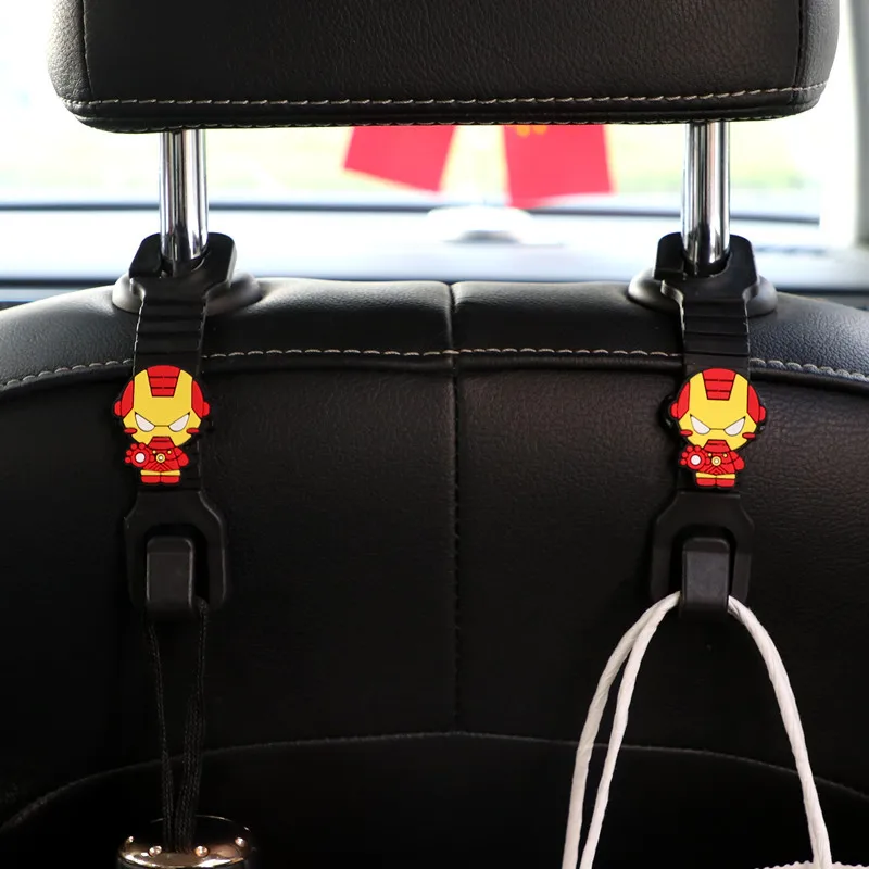 2 Pcs Disney Stitch Mickey Mouse Car Seat Rear Hanger Bag Hook Car Hook Universal Hanger Bag Holder Anime Figure Toys Gifts