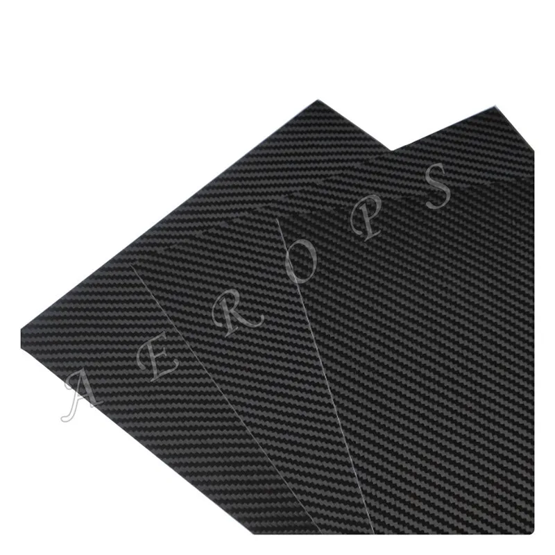 Aerops 500mm X 500mm 0.6/0.8/1.0/1.2/1.5/2.0/2.5/3.0mm Thickness 3K Twill Weave Carbon Fiber Plate Sheets