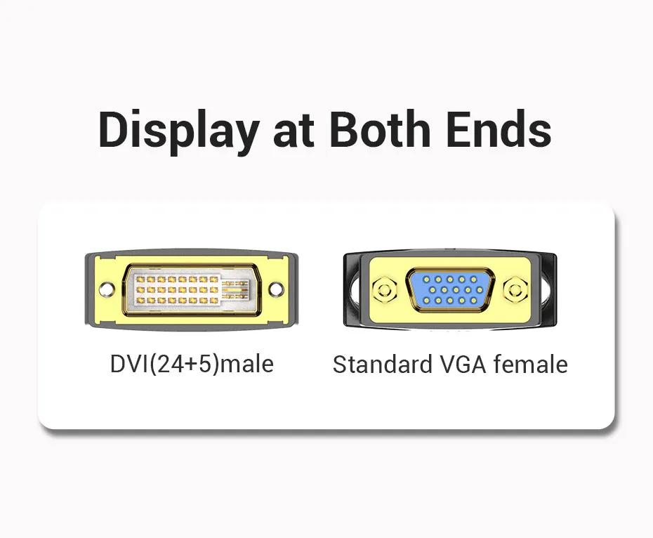 Tions DVI zu VGA 24 + 5 Adapter DVI-I Stecker auf VGA BUCHSE Konverter 1080P für Computer Monitor TV projektor Kabel VGA zu DVI 1pc – Detail 2