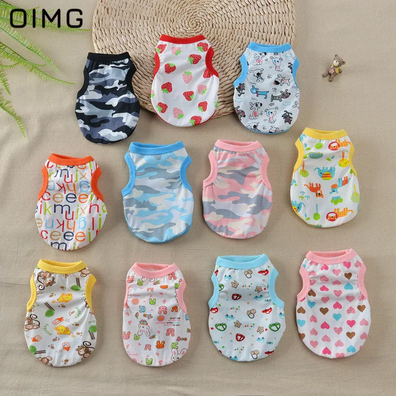 

OIMG Cartoon Cat Dog T-shirt For Samll Dogs Clothes Chihuahua French bulldog Clothes Pet Outfit Summer Breathable Dog Tank Top