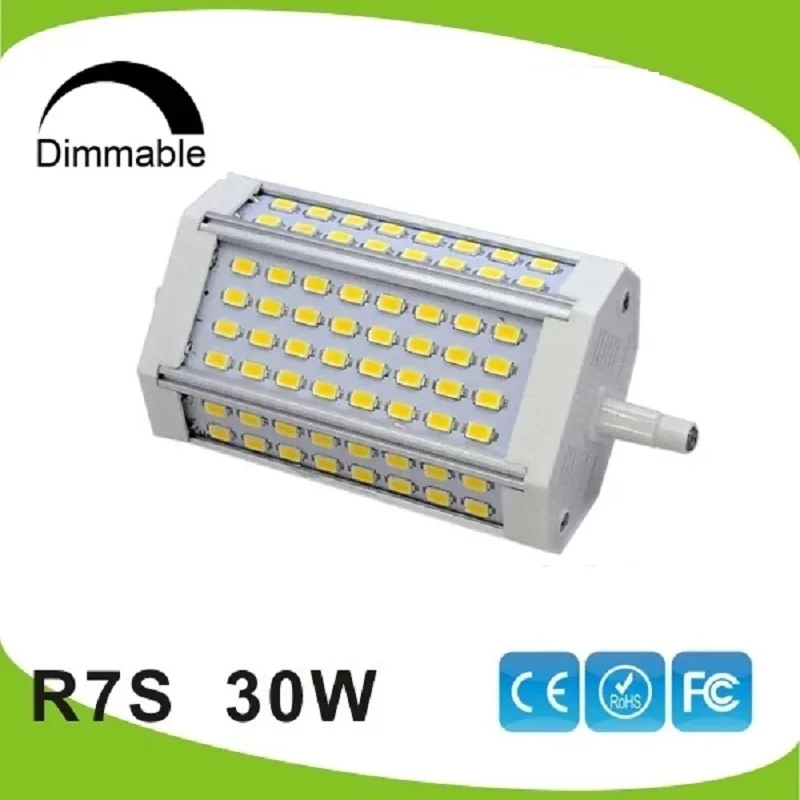 

Dimmable 30w Led R7S light 118mm tube lamp No fan J118 RX7S replace 300W halogen lamp AC110-240V