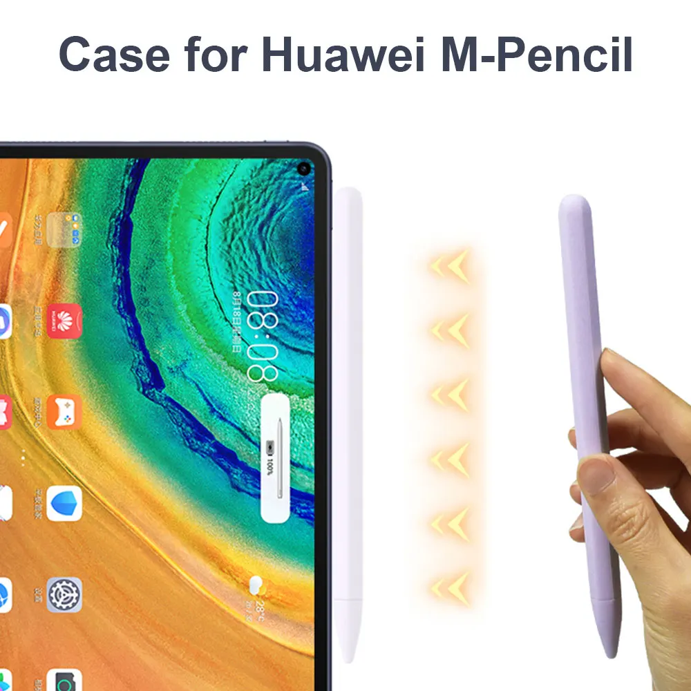 Funda de silicona suave Compatible con Huawei m-pencil, funda protectora antipérdida para tableta, bolígrafo táctil, Stylus