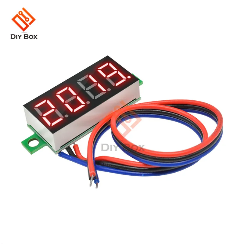 Mini 0.36 inch DC 0V-100V 4 Bits Mini Digital Voltmeter LED Panel Electric Voltage Tester Three Wires Voltage Meter Panel Tester