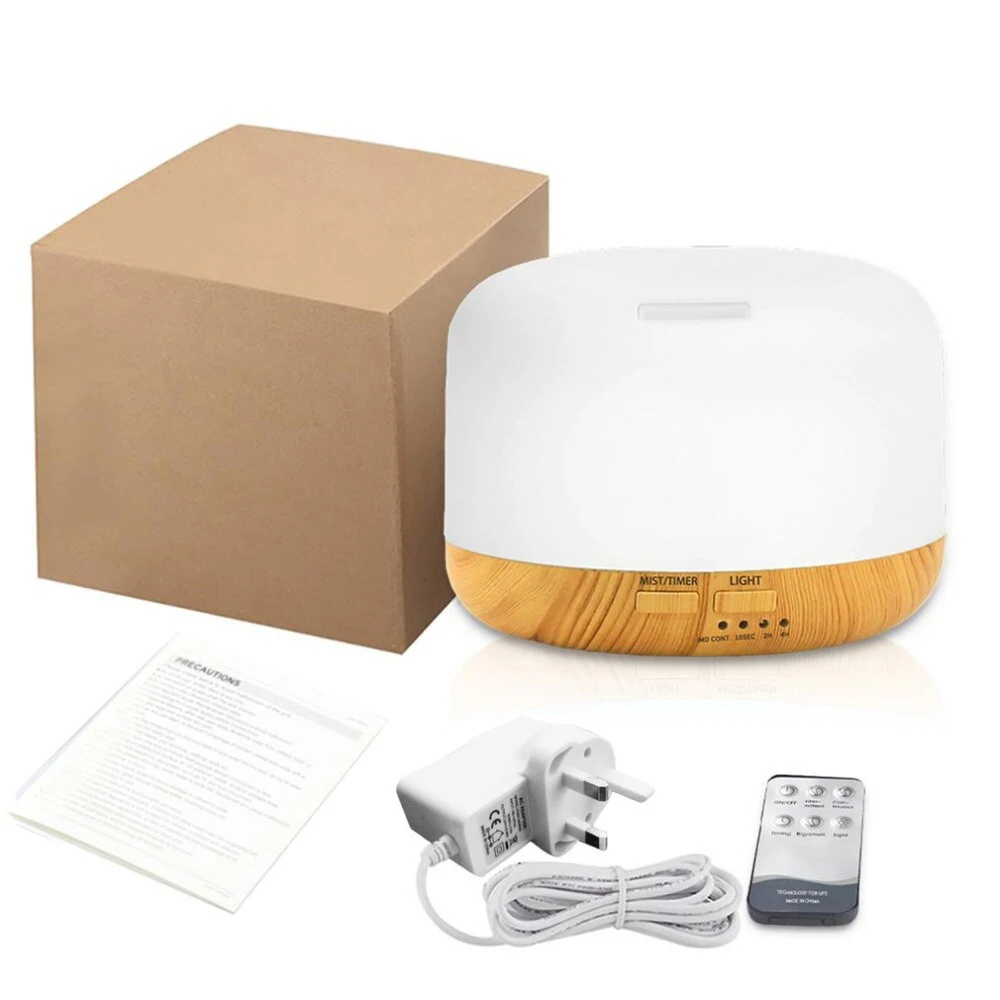 Electric Air Humidifier Aroma Diffuser 300 ML 500ML Ultrasonic Cool Mist Maker Fogger LED Remote Control Essential Oil Diffuser