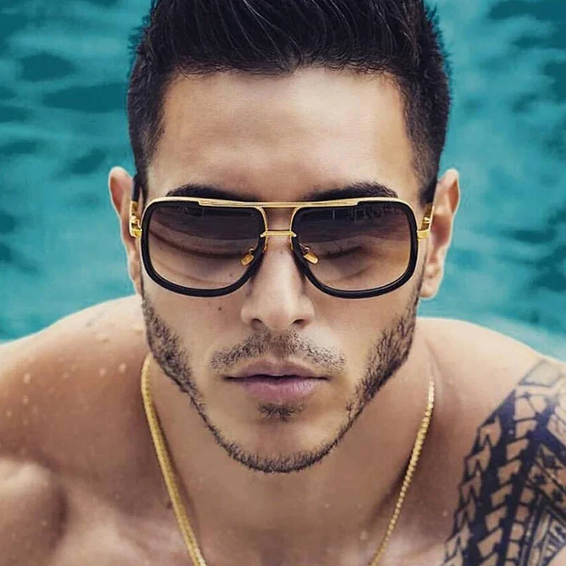 

Солнцезащитные очки Мужские, квадратные, в металлической оправе, UV400