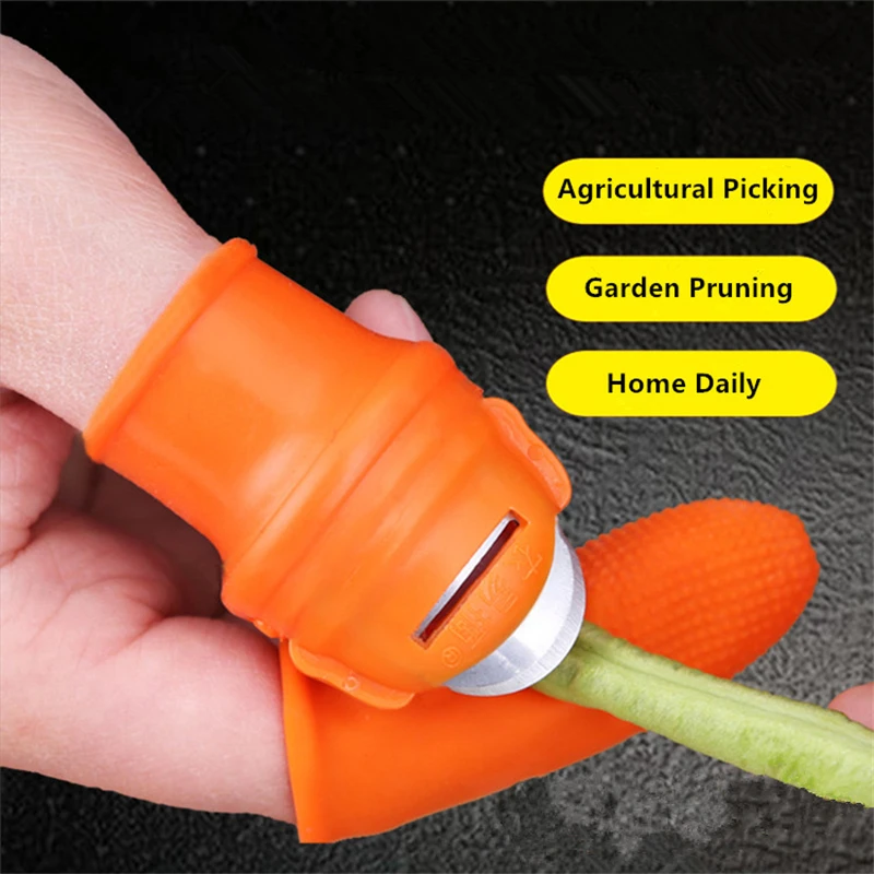 ใหม่ซิลิโคน Thumb มีด Finger Protector ผักการรวบรวมมีดพืชใบมีดกรรไกรตัดแหวนสวนถุงมือ