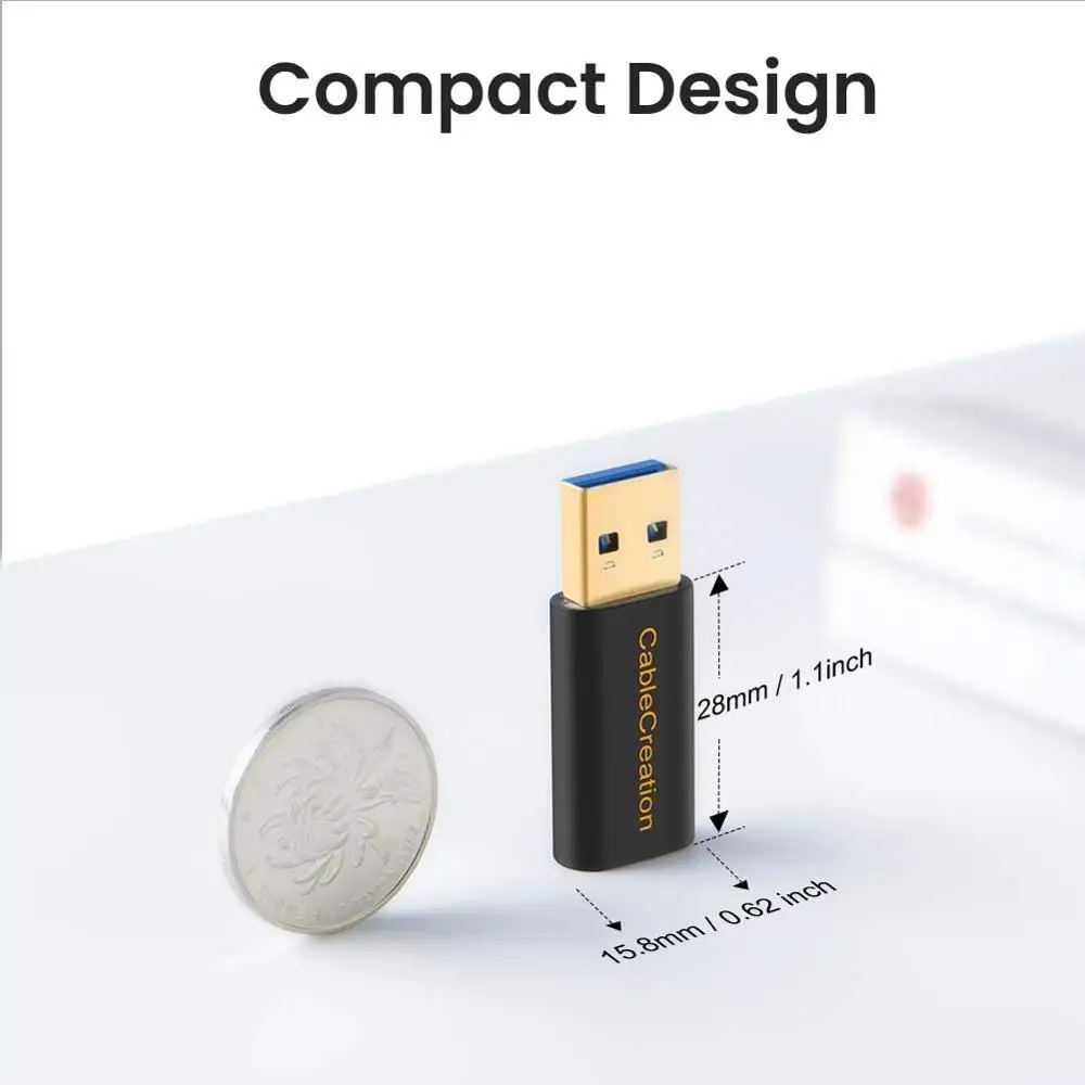 Usb 3.0 um macho para USB-C adaptador fêmea, tipo 3.0 para tipo c conversor de dados & carregamento para USB-C cabo de carga, para telefones portáteis