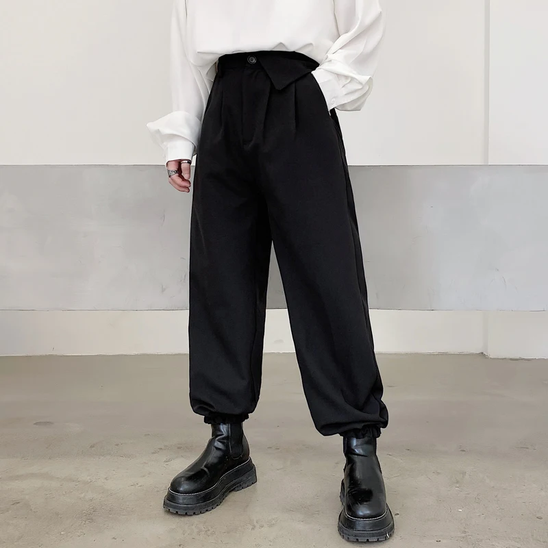 Men's Spring Personality Is Simple And Loose Loose Loose Casual Pants Classic Dark Loose Large Pants