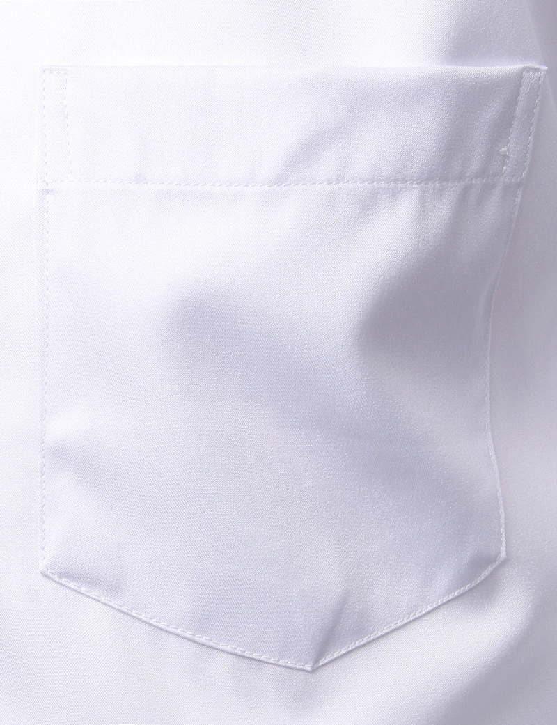 Camisa masculina de fibra de bambu branca, camisa casual slim fit sem rugas, camisa elástica de trabalho para casamento, cuidado fácil, não é de