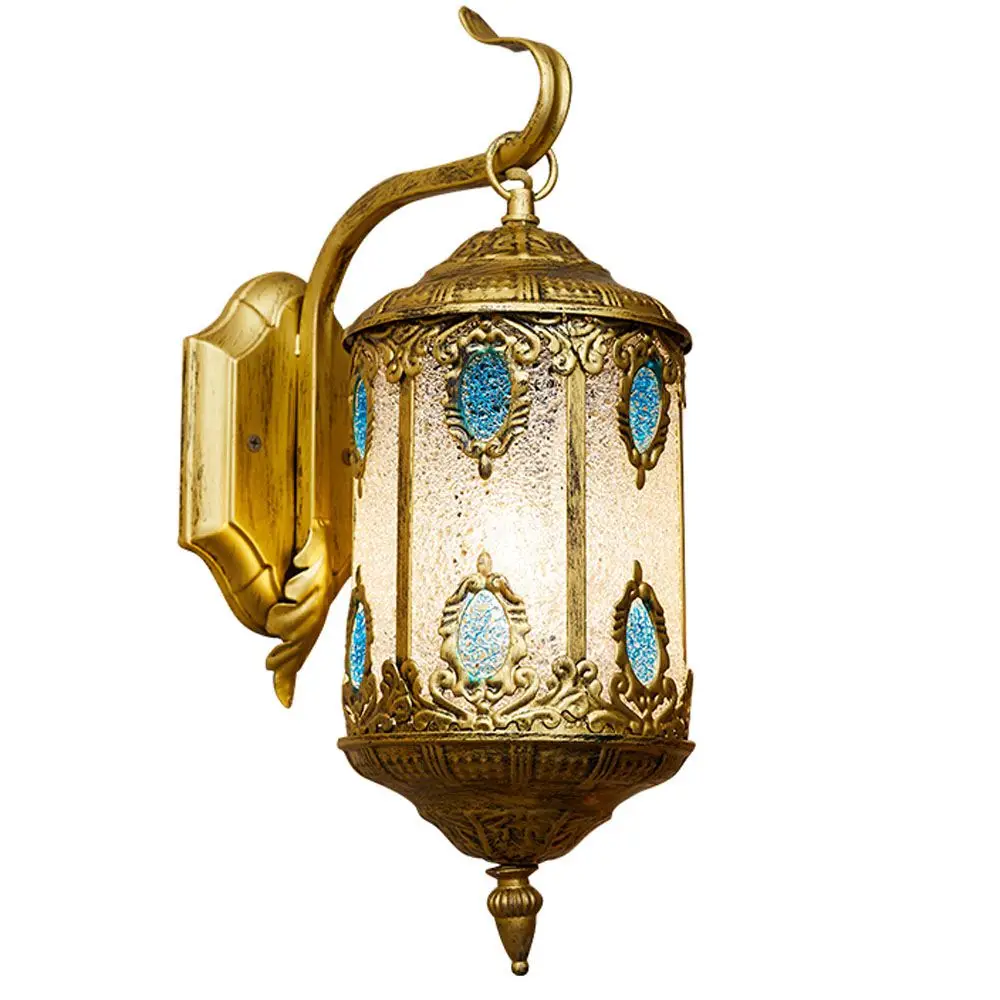 Bohemia Bedroom Bedsides Glass Wall Lamp Metal Southeast Asian Corridor Wall lamps Hallway Cabinet Wall Lightings