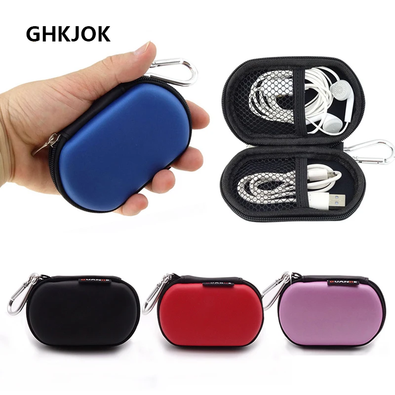 Portable Headphones Cases Mini Zippered Storage Hard Cover Bags Box for Earphone SD Cards Protective USB Cable Organizer Cases