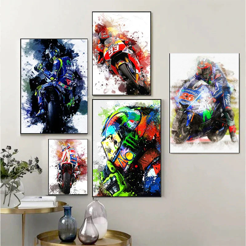 

Motorcycle Wall Art Canvas Picture for Living Room Painting of Bedroom Modular Home Decor Prints Calligraphy Racing Bike Posters