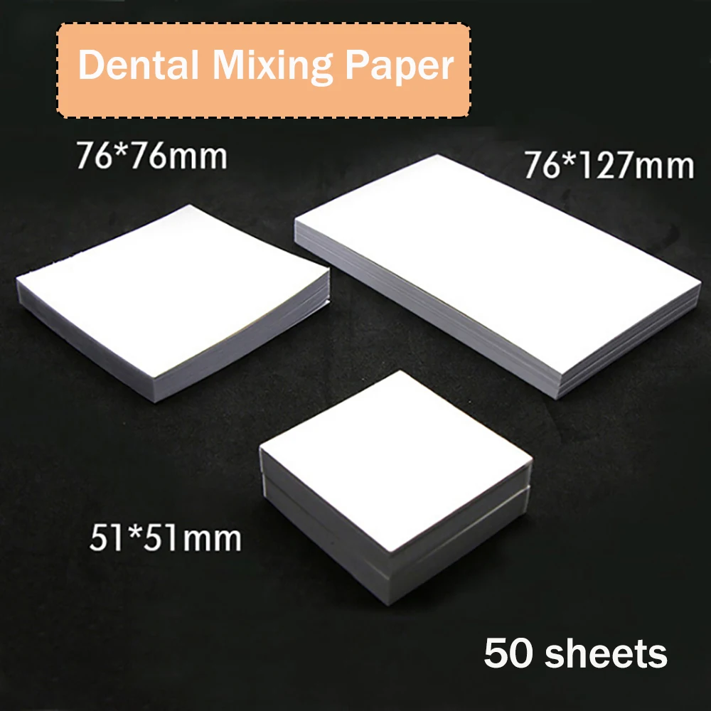 50 Sheets Dental Disposable Mixing Pads Denture Laboratory Cement Powder Mixing Paper Thickening Cementing Paper Dentist Tools