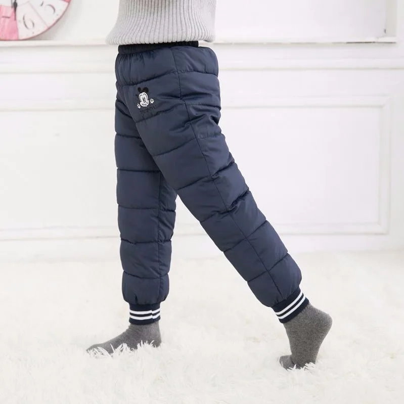 Boy Winter Pants Casual Girl  High Quality Padded Thick Warm Trousers Waterproof Ski Pants  Elastic High Waisted Baby Kid Pant