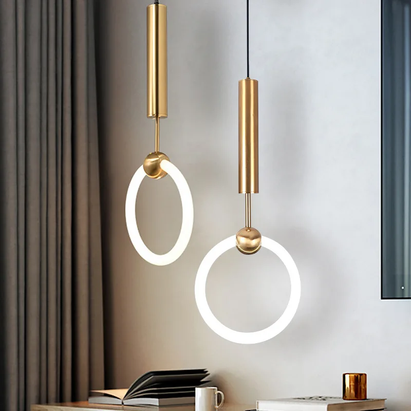 Imagem -02 - Nordic Minimalism Led Pendant Light Brilho de 360 ° Quarto Cabeceira Art Chandelier Postmodern Hanging Light Luxo Pendant Lamp