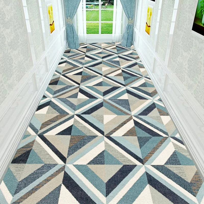 Nordic Hallway Carpet Geometric Aisle Corridor Carpets Hotel Stair Floor Mat Party Wedding Area Rugs Anti-Slip Hotel Runners Rug