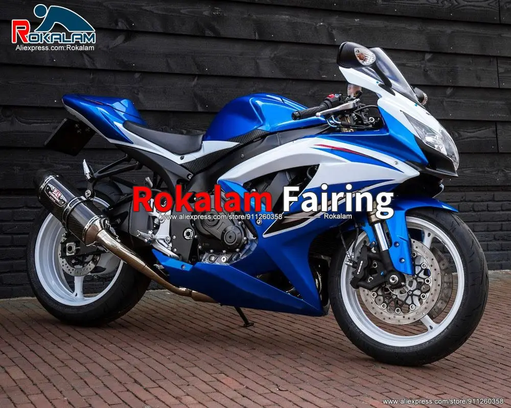 

For Suzuki GSXR600 GSXR750 K8 2008 2009 2010 White Blue Sport Motorcycle Aftermarket Fairing Shells (Injection Molding)