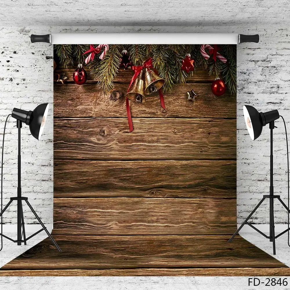 Jingle Bell Christmas Decorไม้ถ่ายภาพฉากหลังผ้าไวนิลสตูดิโอถ่ายภาพพื้นหลังสำหรับเด็กPhotoshoot