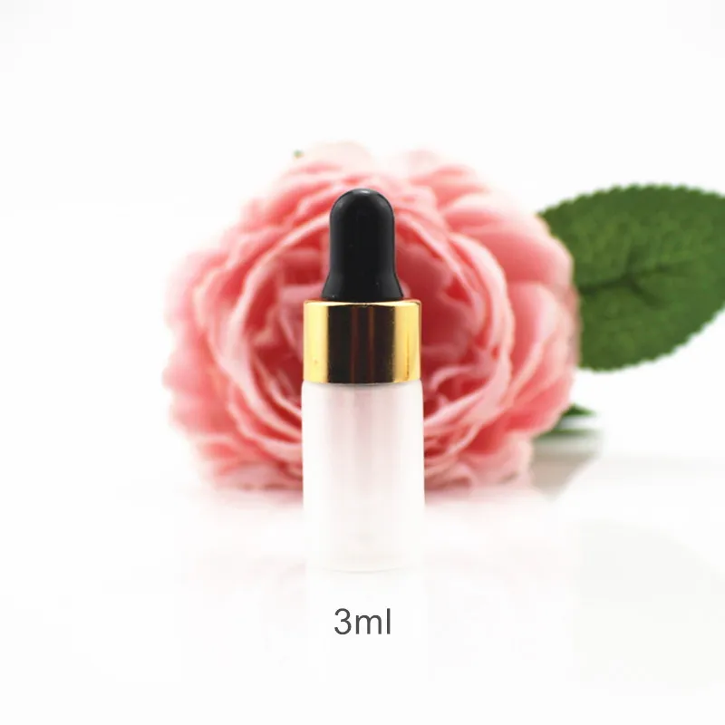 100pcs/lot 1ml 2ml 3ml 5ml Glass Perfume Bottle Essential Oil Vials With Glass Pipette Dropper Refillabel Cosmetic Bottles