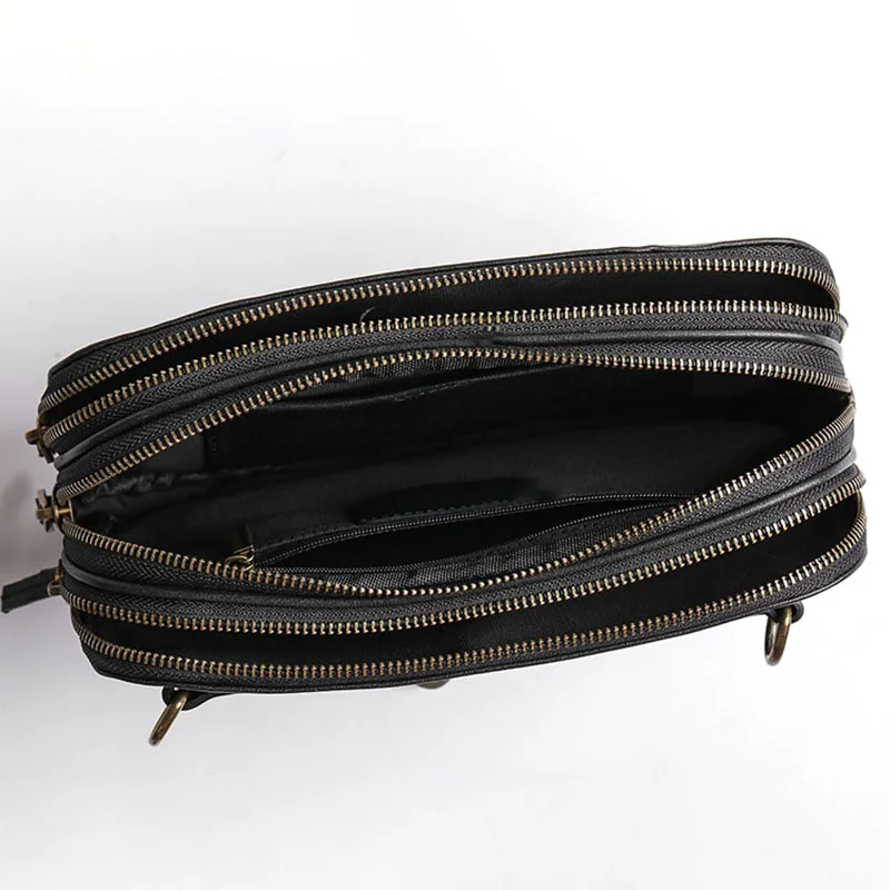 Gland TOO-Sac de poitrine en cuir pour hommes, sac à bandoulière décontracté, pochette Cirhide, sac messager, personnalité masculine