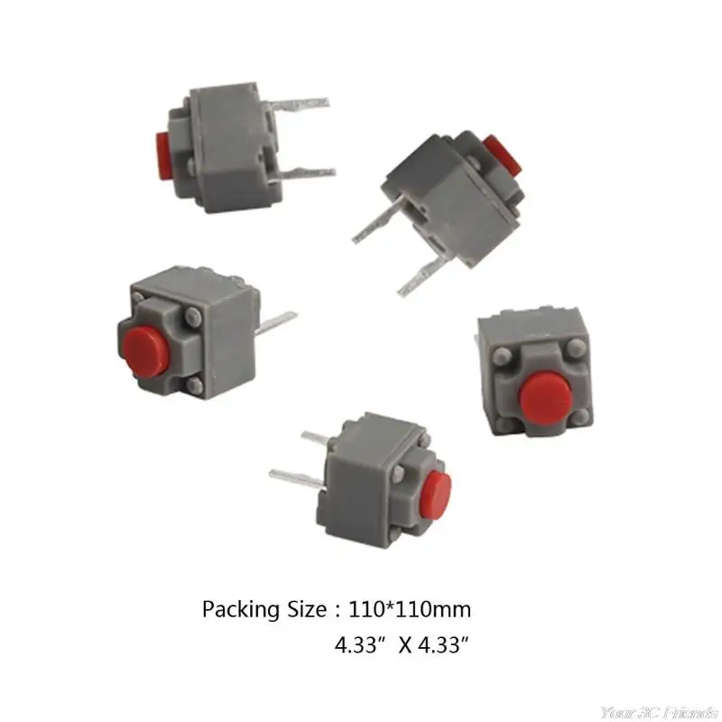 5pcs Micro Switch 6*6*7.3 mm Square Silent Switch Button Mouse DIP Microswitch Tact Switch D13 21 Dropshipping