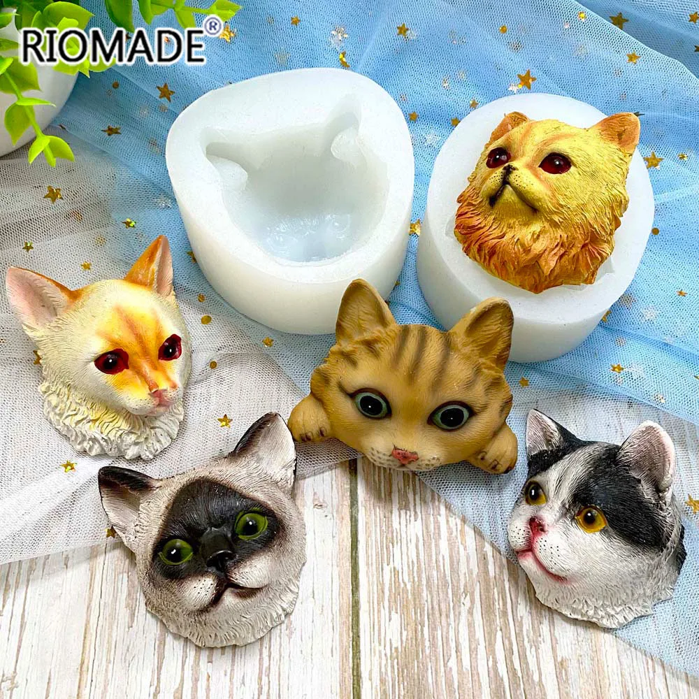 Cat Face Silicone Mold For Fondant Cake Decorating Tools Chocolate Dessert Sugar Kitchen Baking DIY Crafts Gypsum Resin Mould