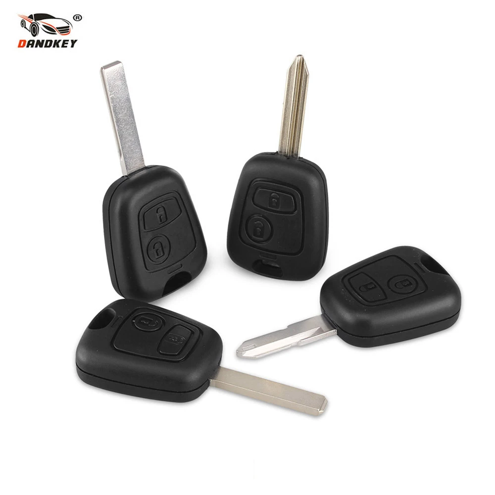 Dandkey Replacement Remote Car Key Case Shell Blank For Citroen PARTNER HU83/VA2/NE73/SX9 Uncut Blade Fob 2 Buttons