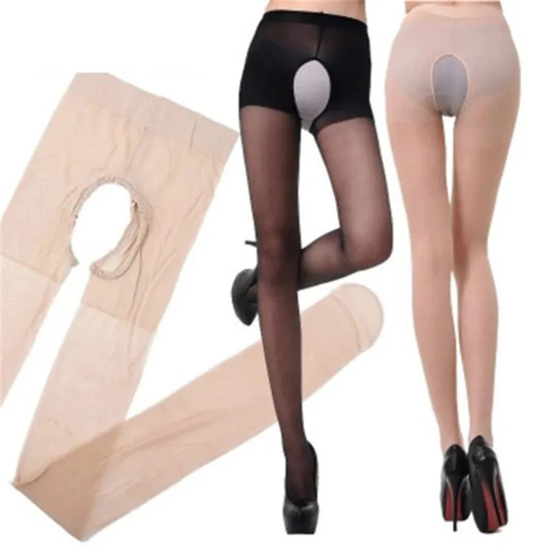 Women Hot Sexy Lingerie Stockings Fitness Open Crotch Crotchless Pantyhose Mesh See Through Lingerie Hosiery Underwear Tights