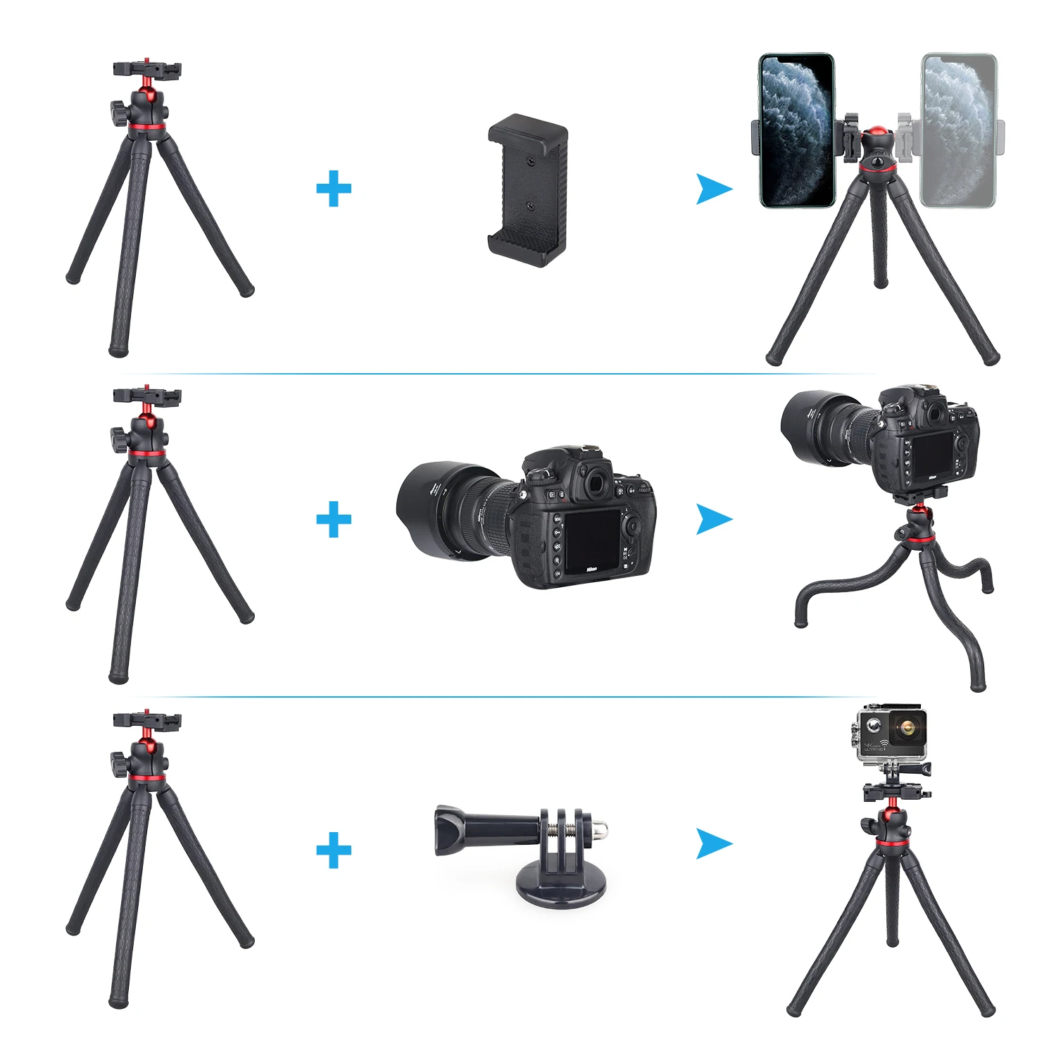 Statief Voor Telefoon Mobiele Camera Octopus Houder Smartphone Selfie Stok Flexibele Mini Statief Cellphone Stand Gopros Bal Hoofd DT45