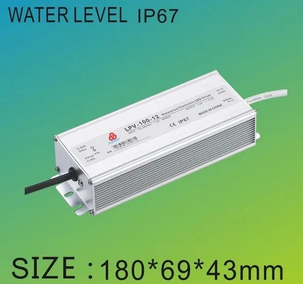 

Водонепроницаемый светодиодный источник питания IP67 12 В 100 Вт, Электронная светодиодная лента с драйвером питания, водонепроницаемый уличный