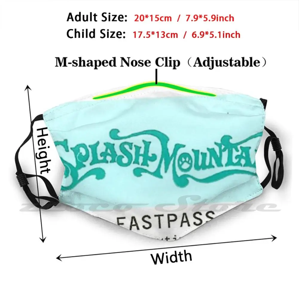 Splash Mountain Fastpass Masker Diy Wasbaar Filter Pm2.5 Mond Trending Fastpass Walt Wereld Epcot