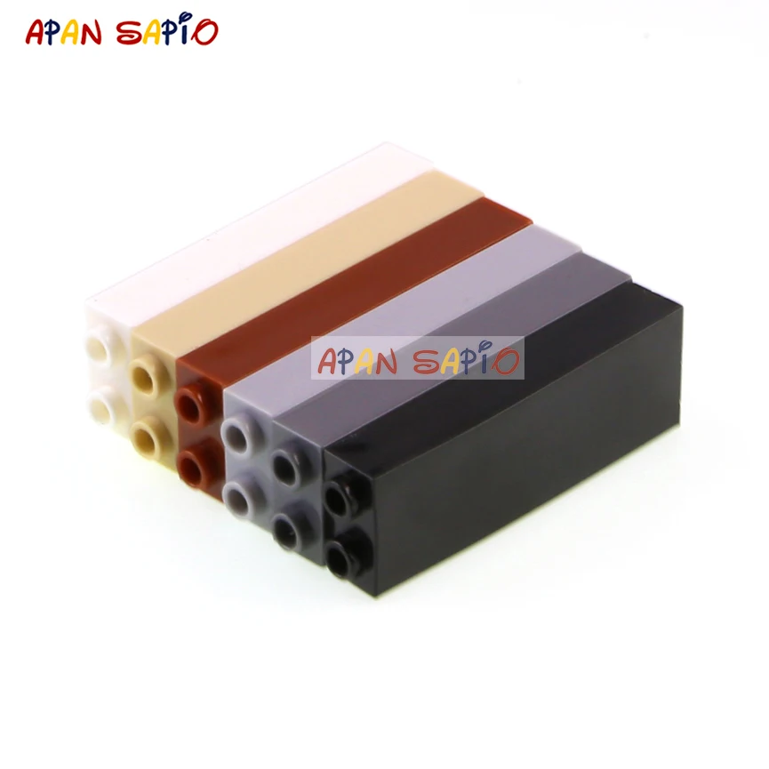 50/100pcs DIY Building Blocks Thick Bricks 1x2x5 Dots Educational Creative Plastic Size Compatible 2453 Kids Toys for Children