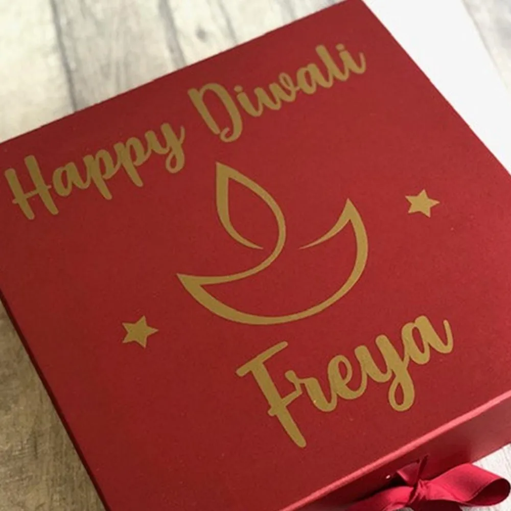 Personalised Happy Diwali  Gift Box Hindu Celebration, Autumn Festival of Hinduism Lights, Keepsake Present, Special Occassion