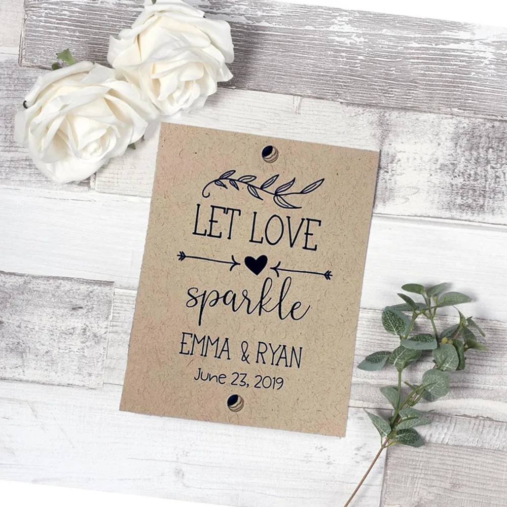 

Custom Sparkler Tags for Wedding, Rustic Sparkler Cards, Let Love Sparkle, Farewell