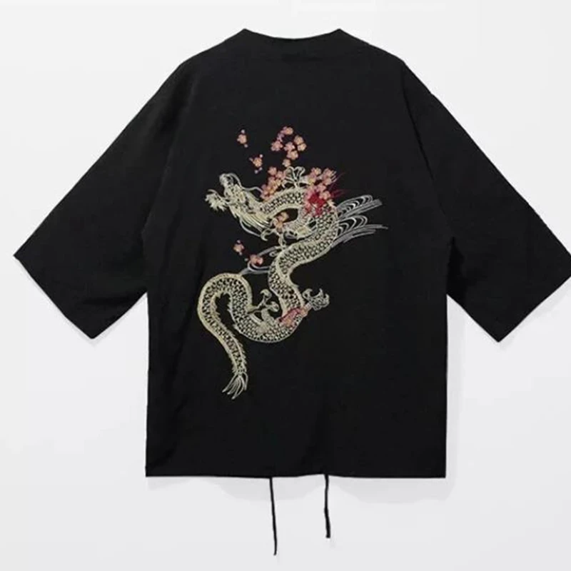 Kimono pour femmes et hommes, cardigan japonais, chemise de plage, vêtements de nuit traditionnels, robe dragon